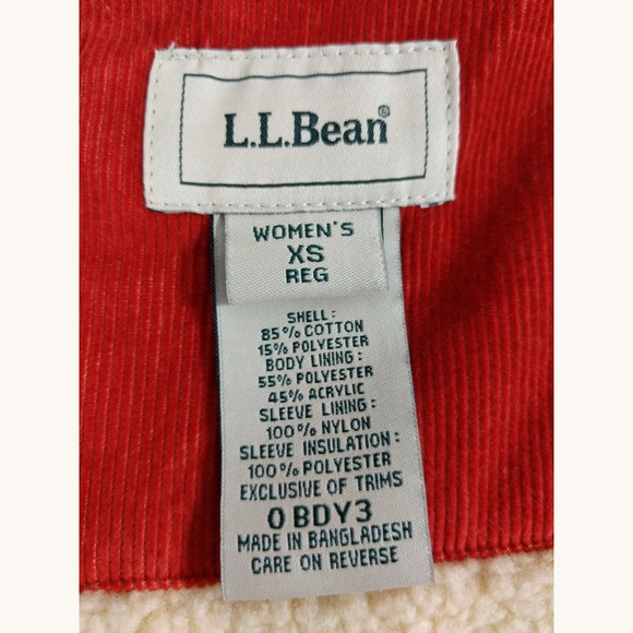 LL Bean Sherpa Lined Jacket Womens XS Corduroy - Picture 7 of 12